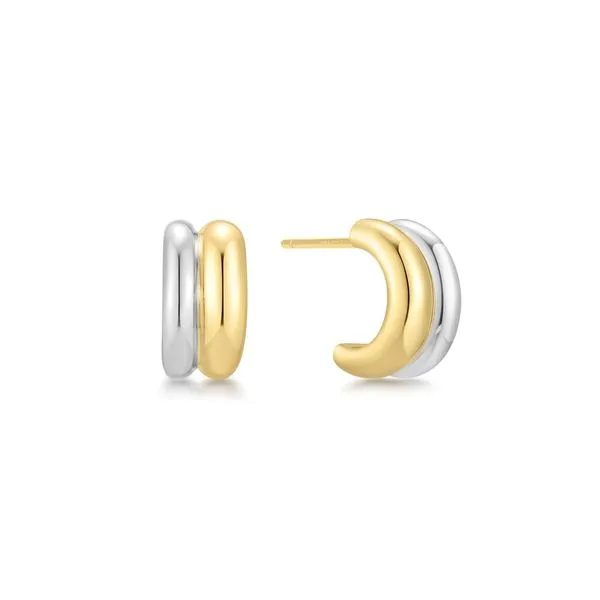 Two-Tone Duet Mixed Huggie Hoop Earrings Koerbers Fine Jewelry Inc New Albany, IN