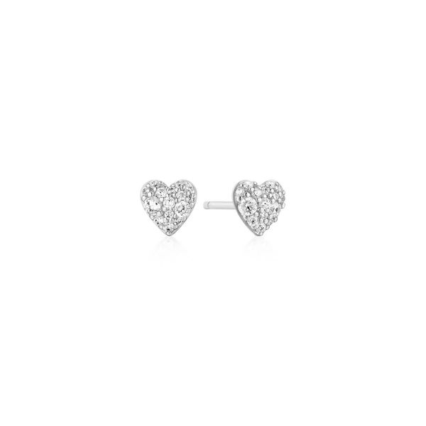 Silver Pavé Heart Stud Earrings Koerbers Fine Jewelry Inc New Albany, IN