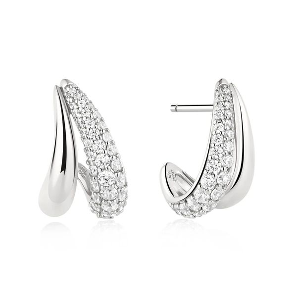 Silver Duet Stud Hoop Earrings Koerbers Fine Jewelry Inc New Albany, IN