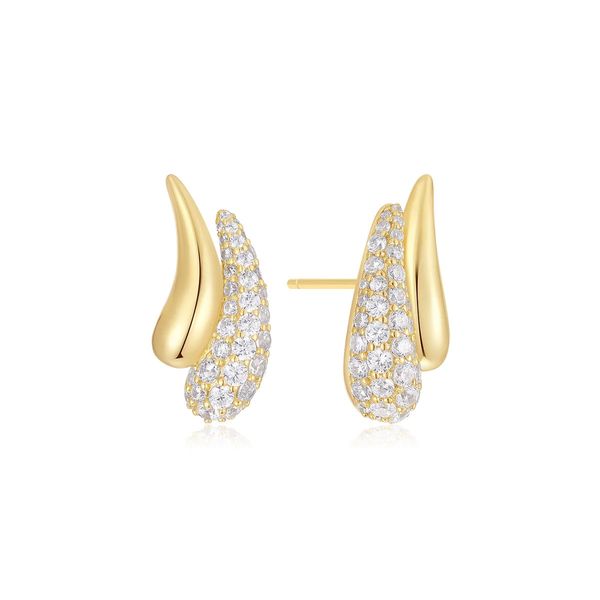 Gold Pavé & Polished Teardrop Duet Stud Earrings Koerbers Fine Jewelry Inc New Albany, IN