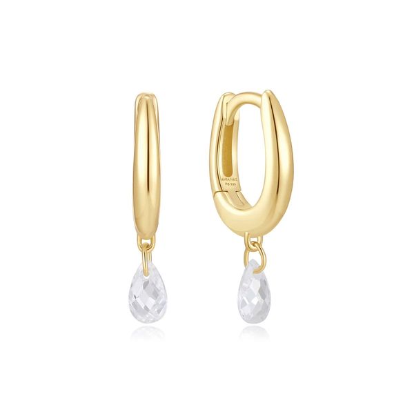Gold Teardrop Dangle Huggie Hoop Earrings Koerbers Fine Jewelry Inc New Albany, IN