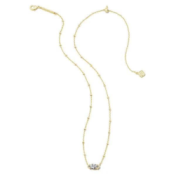 Genevieve Satelitte Short Pendant Necklace Gold White CZ Image 2 Koerbers Fine Jewelry Inc New Albany, IN