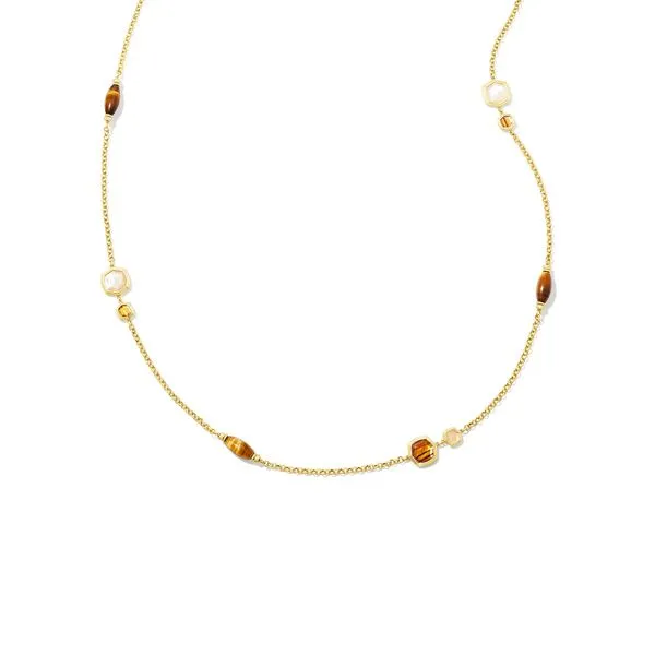 Monica Gold Long Strand Necklace in Brown Mix Koerbers Fine Jewelry Inc New Albany, IN