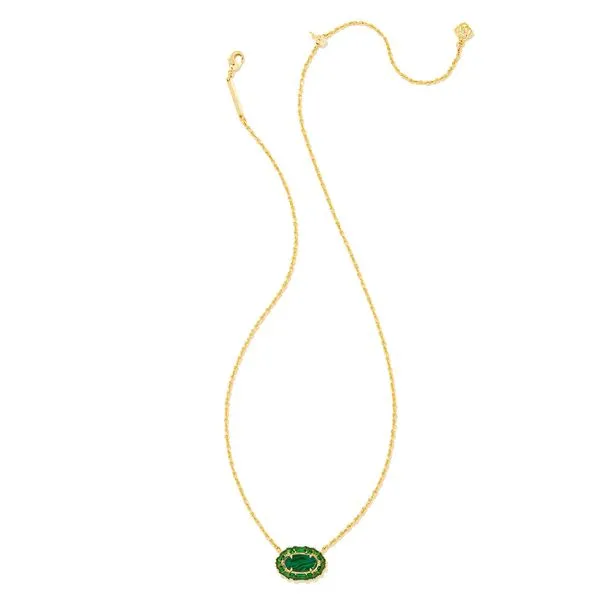 Elisa Crystal Frame Short Pendant Necklace Gold Kelly Green Illusion Image 2 Koerbers Fine Jewelry Inc New Albany, IN