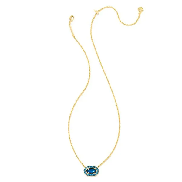 Elisa Crystal Frame Short Pendant Necklace Gold Sea Blue Illusion Image 2 Koerbers Fine Jewelry Inc New Albany, IN