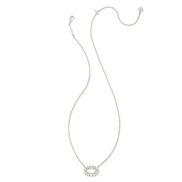 Elisa Crystal Frame Short Pendant Necklace Silver Ivory Mother Of Pearl Image 2 Koerbers Fine Jewelry Inc New Albany, IN