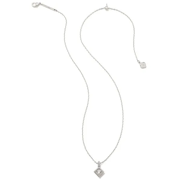 Gracie Short Pendant Necklace Silver White CZ Image 2 Koerbers Fine Jewelry Inc New Albany, IN