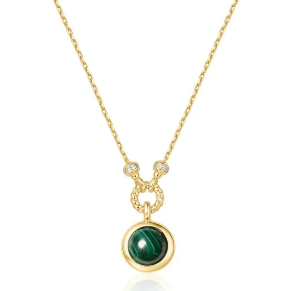 Gold Malachite Reversible Vacation Necklace Koerbers Fine Jewelry Inc New Albany, IN