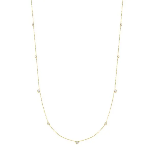 Gold Bezel Cubic Zirconia Station Necklace Koerbers Fine Jewelry Inc New Albany, IN