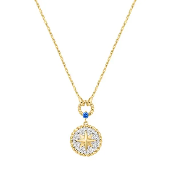 Two-Tone Eight-Pointed Star Signet Necklace Koerbers Fine Jewelry Inc New Albany, IN