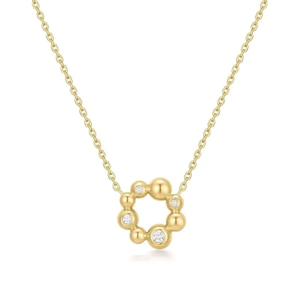 Gold Asymmetric Beaded Circle Necklace Koerbers Fine Jewelry Inc New Albany, IN