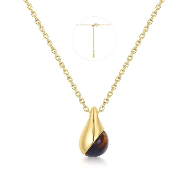 Gold Tiger Eye Droplet Pendant Necklace Koerbers Fine Jewelry Inc New Albany, IN