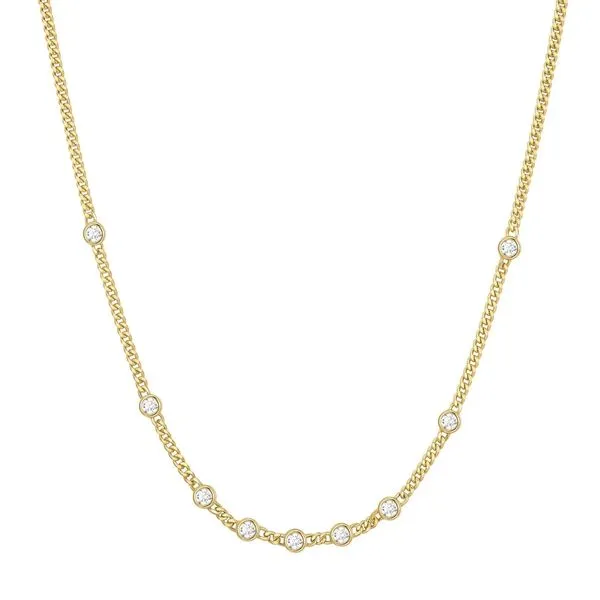 Gold Multi Station Round Stone Chain Necklace Koerbers Fine Jewelry Inc New Albany, IN