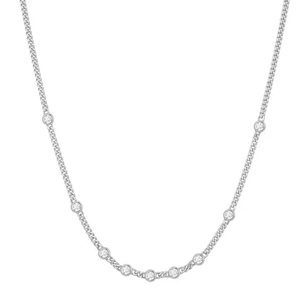 Silver Multi Station Round Stone Chain Necklace Koerbers Fine Jewelry Inc New Albany, IN