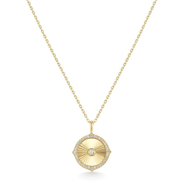 Gold Diamond-Cut Sunny Disc Necklace Koerbers Fine Jewelry Inc New Albany, IN