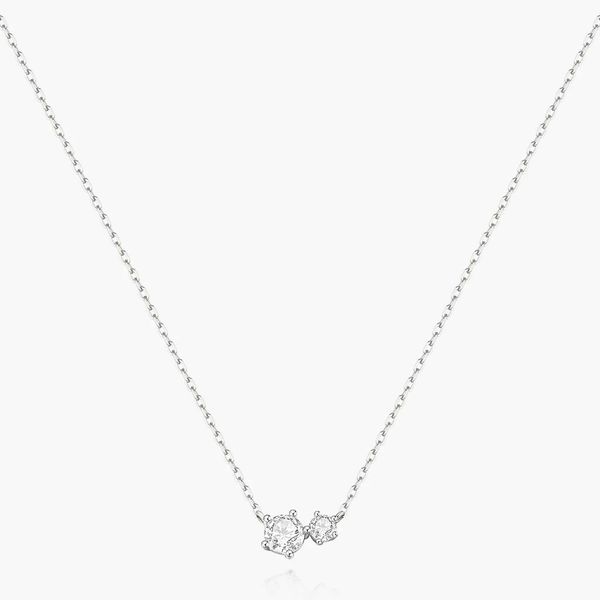 Silver Prong Set Duo Necklace Koerbers Fine Jewelry Inc New Albany, IN