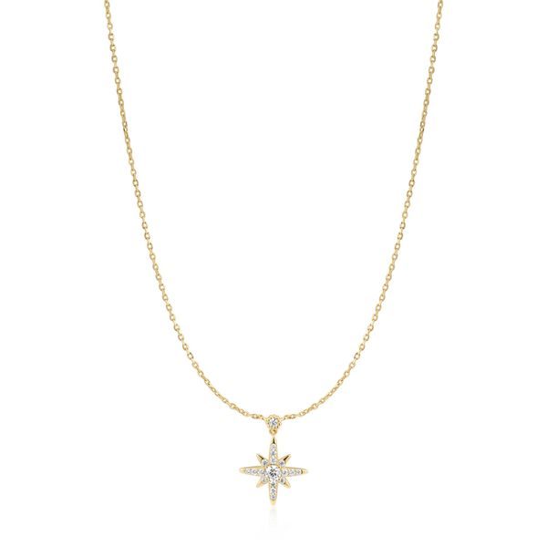 Gold Sparkling Nova Star Necklace Koerbers Fine Jewelry Inc New Albany, IN