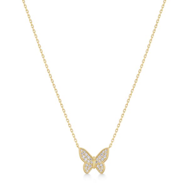 Gold Butterfly Pavé Necklace Koerbers Fine Jewelry Inc New Albany, IN
