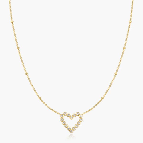 Gold Bezel-Set Round Open Heart Necklace Koerbers Fine Jewelry Inc New Albany, IN