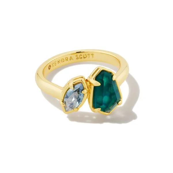Alexandria Cocktail Ring Gold Teal Green Mix Koerbers Fine Jewelry Inc New Albany, IN