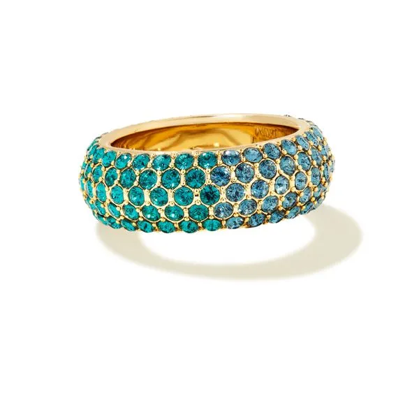 Mikki Pave Band Ring Gold Green Blue Ombre Mix Koerbers Fine Jewelry Inc New Albany, IN