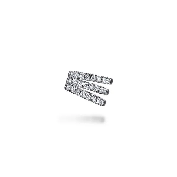 14K White Gold Three Row Diamond Single Ear Cuff Image 2 Koerbers Fine Jewelry Inc New Albany, IN