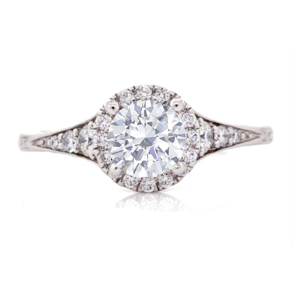 Artcarved Engraved Halo Engagement Ring Mounting Koser Jewelers Mount Joy, PA