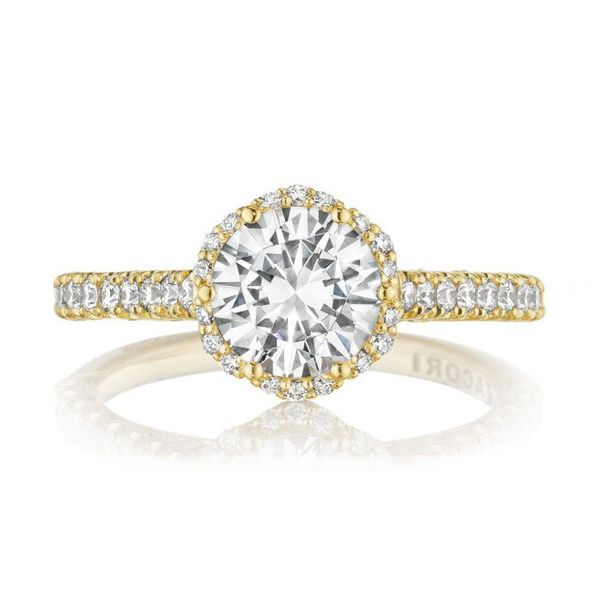 Tacori Petite Crescent Halo Engagement Ring Mounting Koser Jewelers Mount Joy, PA