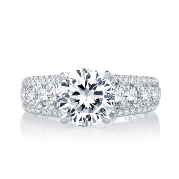 Three Row Pave' Diamond Engagement Ring Mounting Koser Jewelers Mount Joy, PA