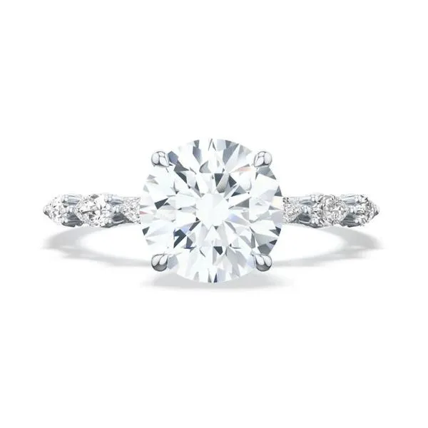 Tacori Scultped Crescent Round & Pear Diamond Engagement Ring Mounting Koser Jewelers Mount Joy, PA