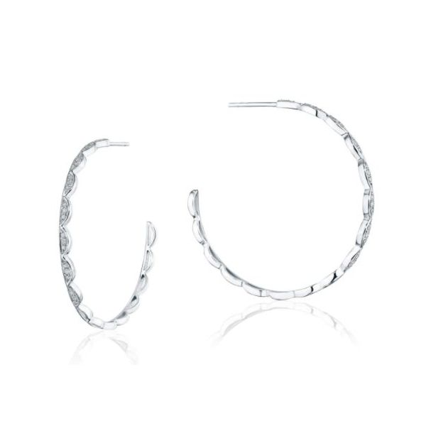 Tacori Crescent Bar Diamond Hoop Earrings Koser Jewelers Mount Joy, PA