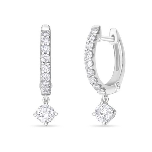 Memoire Odessa Huggie Hoop Dangle Diamond Earrings Koser Jewelers Mount Joy, PA