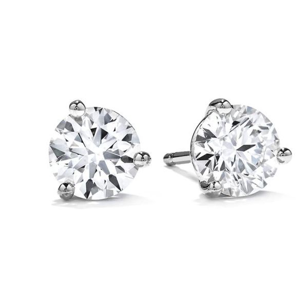 Memoire Three Prong Solitaire Diamond Stud Earrings Koser Jewelers Mount Joy, PA