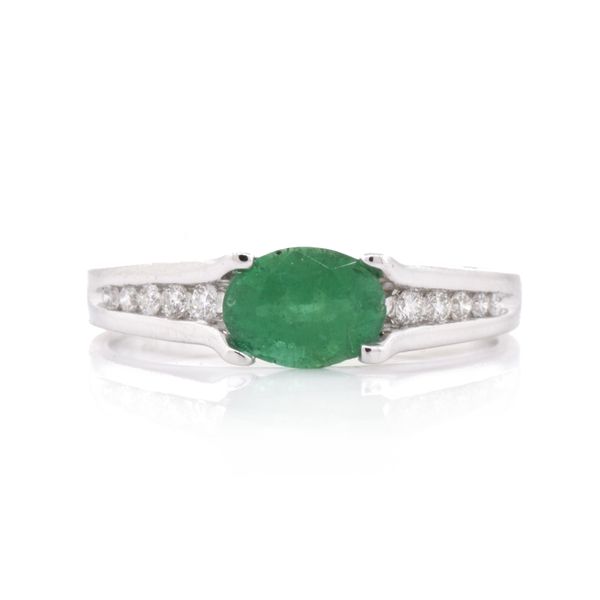 Oval Emerald & Diamond East West Ring Koser Jewelers Mount Joy, PA