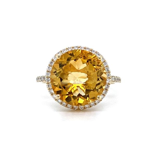 Diamond & Round Citrine Ring Koser Jewelers Mount Joy, PA
