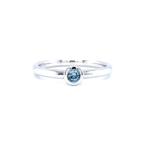 Bezel Set Aquamarine Birthstone Ring Koser Jewelers Mount Joy, PA