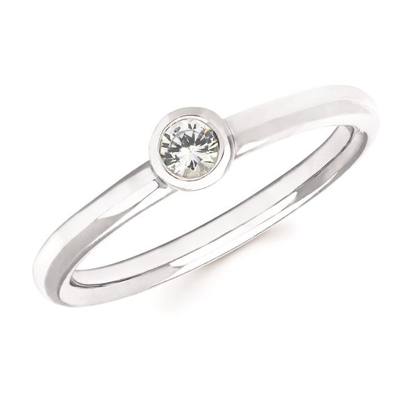Bezel Set White Sapphire Birthstone Ring Koser Jewelers Mount Joy, PA