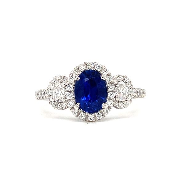 Oval Sapphire & Diamond Halo Ring Koser Jewelers Mount Joy, PA