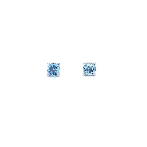 Round Aquamarine Stud Earrings Koser Jewelers Mount Joy, PA