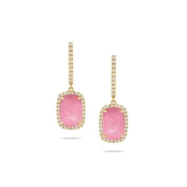 Dahlia Pink Opal & Diamond Earrings Koser Jewelers Mount Joy, PA