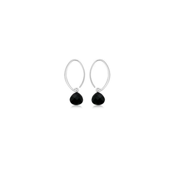 Onyx Briolette Simple Sweep Dangle Earrings Koser Jewelers Mount Joy, PA