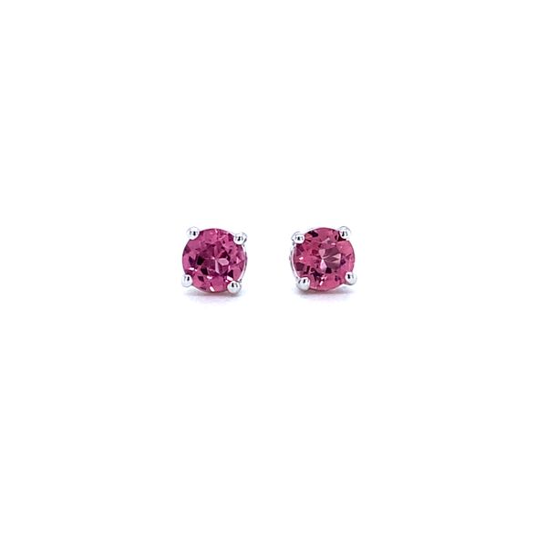 Round Pink Tourmaline Stud Earrings Koser Jewelers Mount Joy, PA