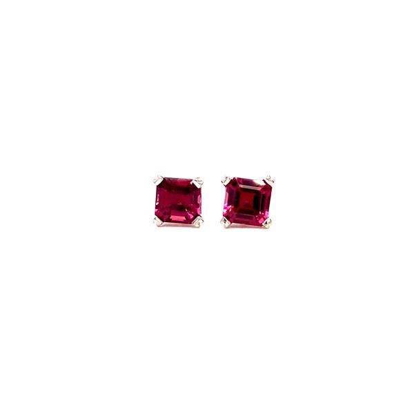 Asscher Rhodolite Garnet Stud Earrings Koser Jewelers Mount Joy, PA