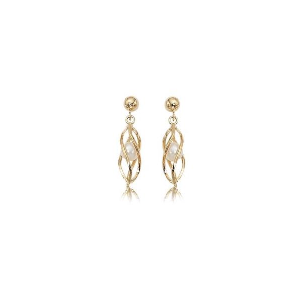 Twist Pearl Cage Dangle Earrings Koser Jewelers Mount Joy, PA