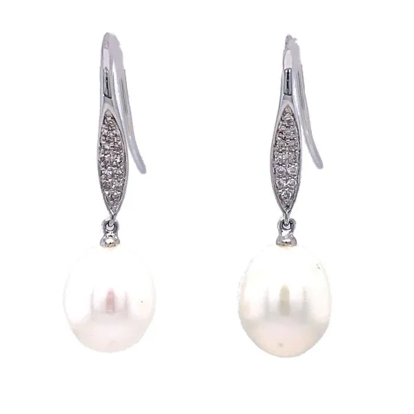 Pearl & Diamond Dangle Earrings Koser Jewelers Mount Joy, PA