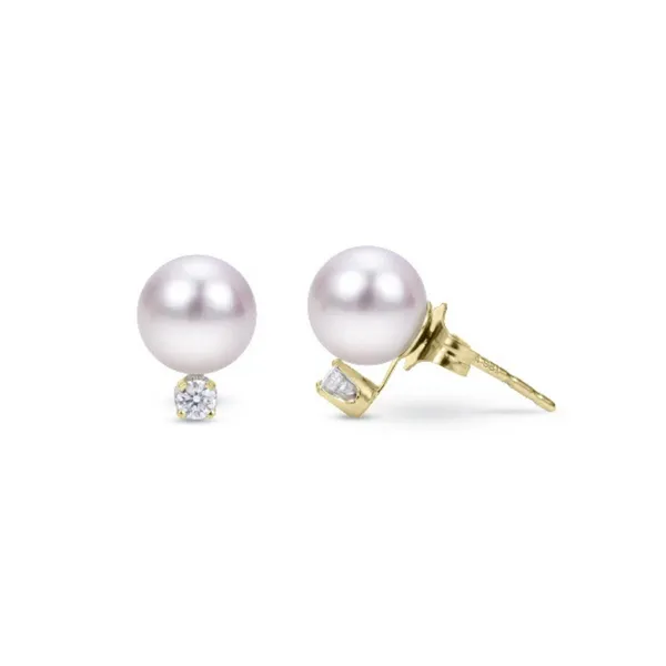 Akoya Pearl & Diamond Stud Earrings Koser Jewelers Mount Joy, PA