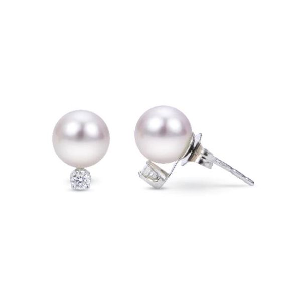 Akoya Pearl & Diamond Stud Earrings Koser Jewelers Mount Joy, PA