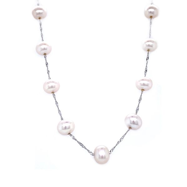 White Fresh Water Pearl Station Necklace Koser Jewelers Mount Joy, PA