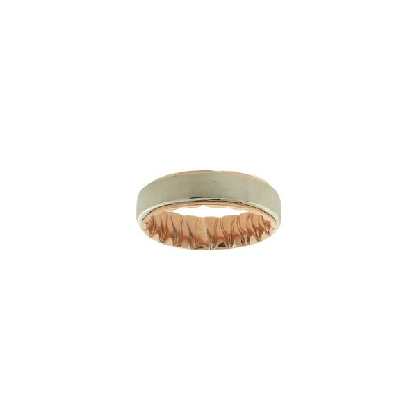 M-FIT Wedding Ring 6.5 mm With Satin Center in 10K White and Rose Gold Koser Jewelers Mount Joy, PA