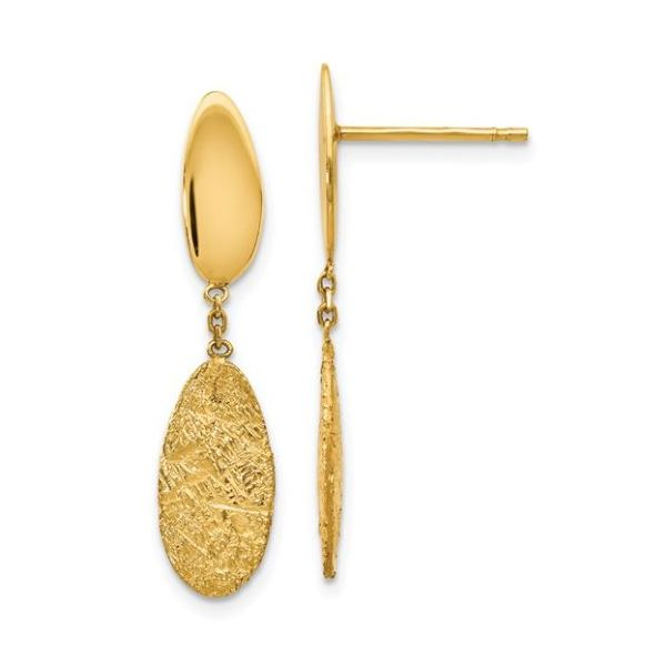 Polished & Diamond Cut Dangle Earrings Koser Jewelers Mount Joy, PA